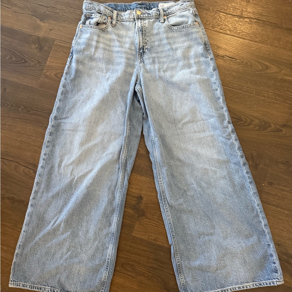 GAP Light Blue Wide-Leg High-Rise Jeans - Picture 2 of 4